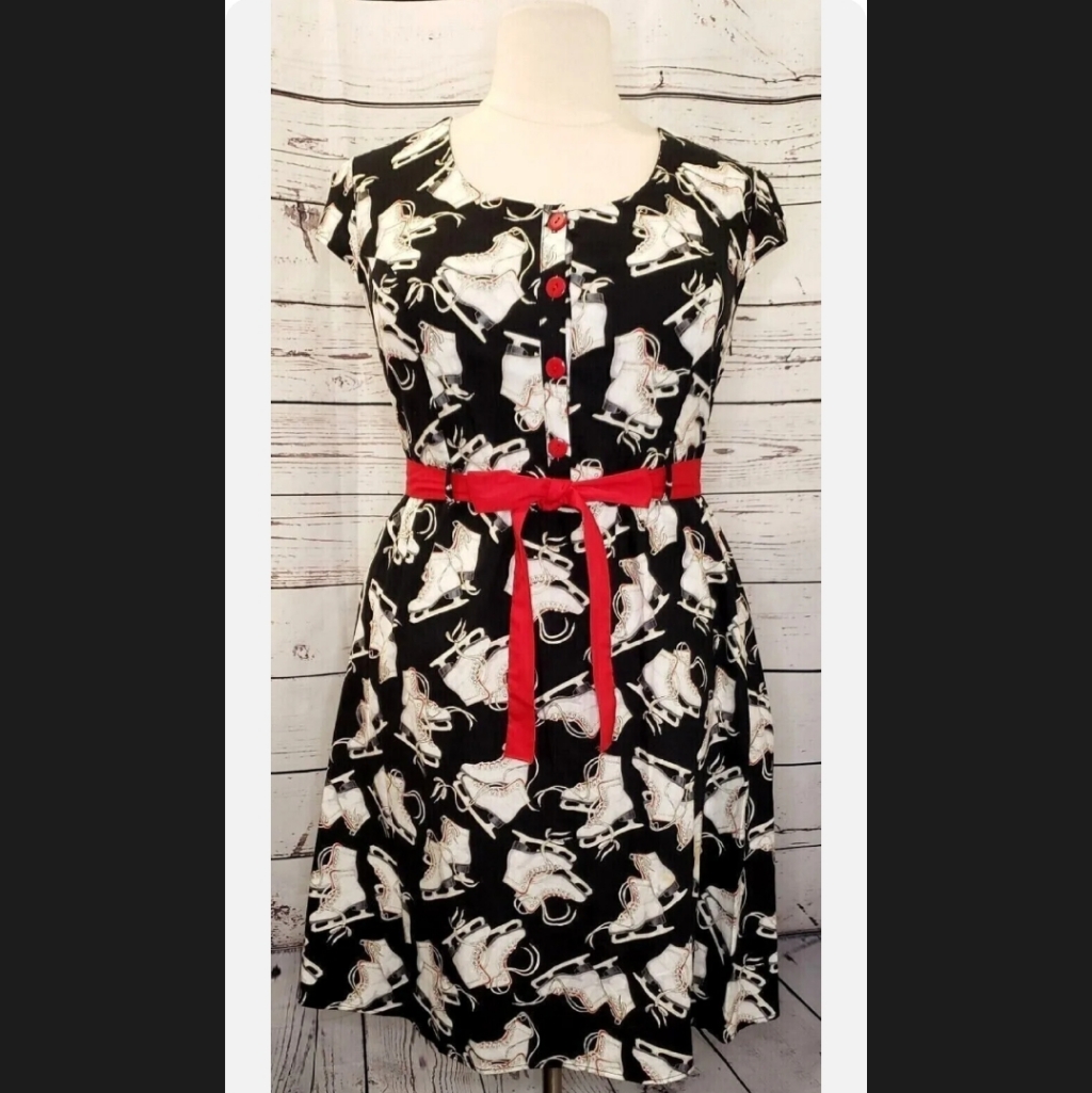 Modcloth Retrolicious Dress, Ice Skates, Size 1x